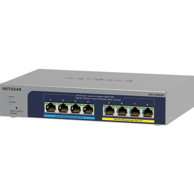 NETGEAR MS108EUP-100EUS Switch 8 puertos 1GB Ethernet PoE+ y PoE++ (230W totales)