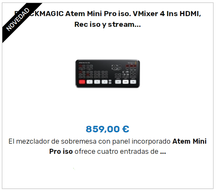 ATEM Mini Pro ISO de Blackmagic