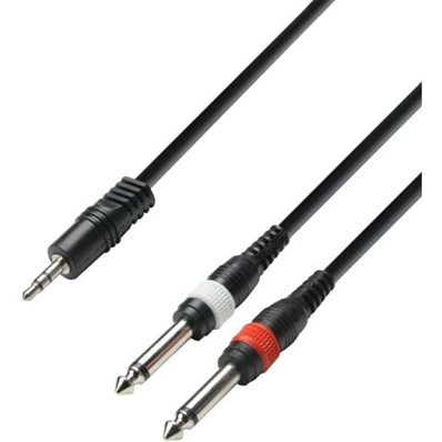 MQV Cable audio (1x3.5 mm St a 2x6,3 mm mono) 3 mts