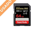 SANDISK SDSDXDK-064G-GN4IN (Usado) Tarjeta SDXC Extreme Pro V90 64GB UHS-2 300 MB/s.