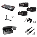 MQV Kit de 3 cámaras con salida SDI y mezclador Atem SDI