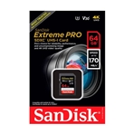 SANDISK SDSDXXY-064G-GN4IN (Usado) Tarjeta V30 SDXC Extreme PRO UHS-1 (3) clase 10 de 64GB 170MB/s.