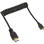 ATOMOS Cable espiral acodado 50 cm microHDMI a HDMI.