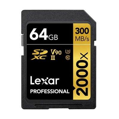 LEXAR SDXC 64GB V90 Tarjeta Profesional SDXC 64GB UHS-II (U3) Class 10 V90.