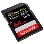 SANDISK SDSDXXY-064G-GN4IN Tarjeta V30 SDXC Extreme PRO UHS-1 (3) clase 10 de 64GB 170MB/s.