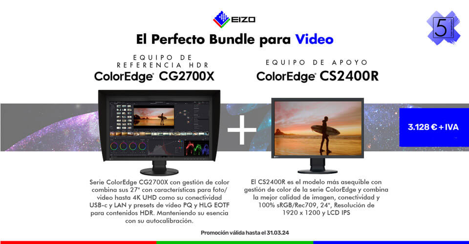 EIZO promoción bundle Monitores de vídeo hasta marzo2024 