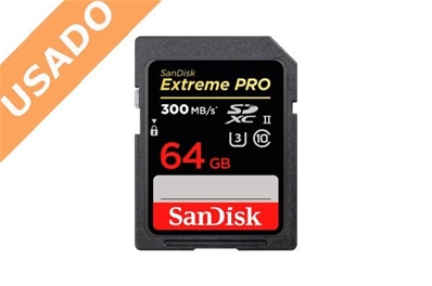 SANDISK SDSDXPK-064G-GN (Usado) Tarjeta SDXC Extreme PRO UHS-2 SPEED 3 de 64 GB 300 MB/s.