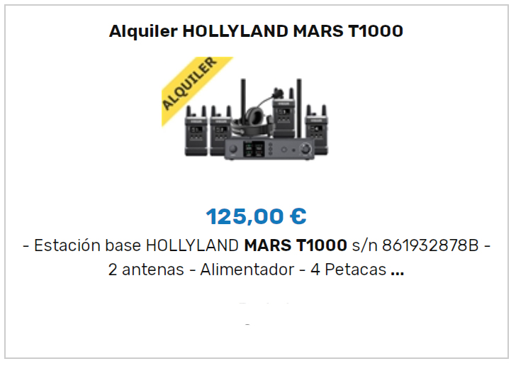 Alquiler Hollyland MARS T1000