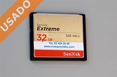 SANDISK SDCFXS-032G-X46 (Usado) Tarjeta Compact Flash Extreme 120MB/s 32GB.