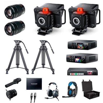 MQV Kit HD cámaras BM Studio 4K Pro+Atem TV Studio+Web Pre HD+HyperDSHD