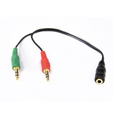 MQV Adaptador cable Jack 3,5mm (H) a 2 Jacks 3,5mm (M) micro y auricular