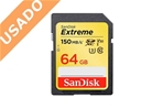 SANDISK SDSDXV6-064G-GNCIN (Usado) Tarjeta V30 SDXC Extreme UHS-1 (3) clase 10 de 64GB 150MB/S.